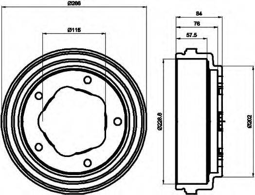 HELLA 61006 Гальмівний барабан