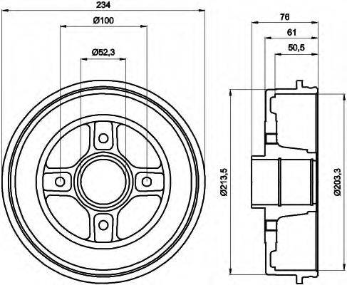 HELLA 61268 Гальмівний барабан