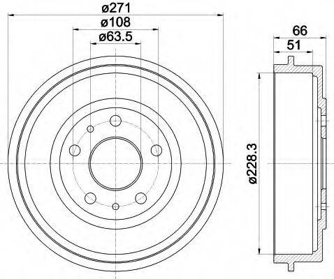 HELLA 61274 Гальмівний барабан