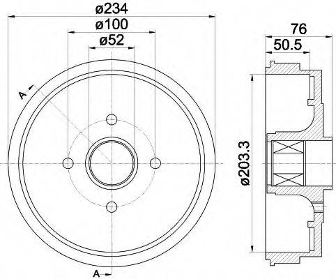 HELLA 61275 Гальмівний барабан