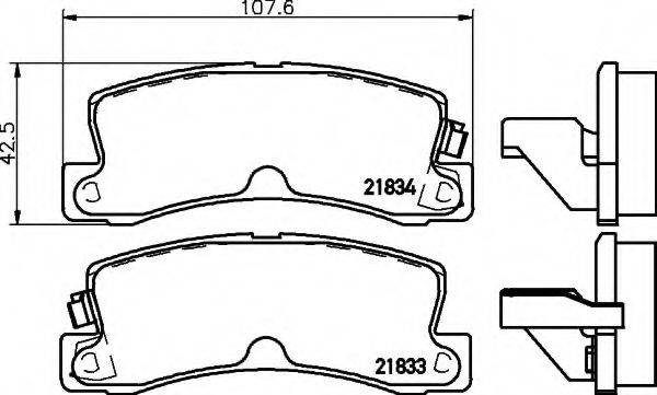 TOYOTA 0446632010 Комплект гальмівних колодок, дискове гальмо