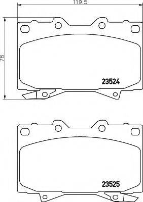 TOYOTA 04465-60120 Комплект гальмівних колодок, дискове гальмо