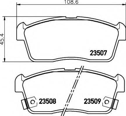 DAIHATSU 04491B2021 Комплект гальмівних колодок, дискове гальмо