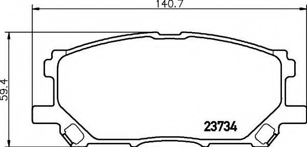 LEXUS 044650W070 Комплект гальмівних колодок, дискове гальмо