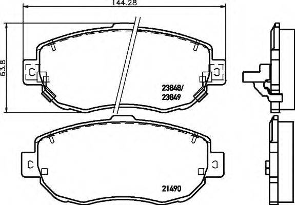 LEXUS 04465-14081 Комплект гальмівних колодок, дискове гальмо