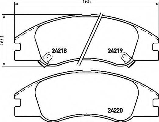 HELLA 24220 Комплект гальмівних колодок, дискове гальмо