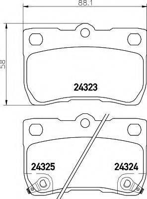 LEXUS 0446622190 Комплект гальмівних колодок, дискове гальмо