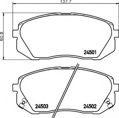 HELLA 24502 Комплект гальмівних колодок, дискове гальмо