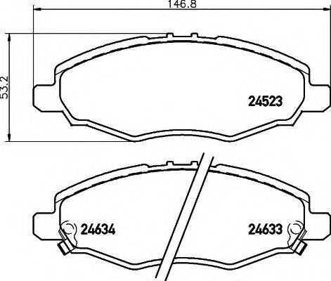 TOYOTA 044650K310 Комплект гальмівних колодок, дискове гальмо