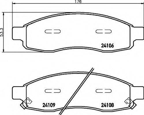 HELLA 24108 Комплект гальмівних колодок, дискове гальмо
