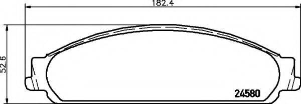 HELLA 24580 Комплект гальмівних колодок, дискове гальмо