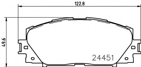 TOYOTA 0446512640 Комплект гальмівних колодок, дискове гальмо