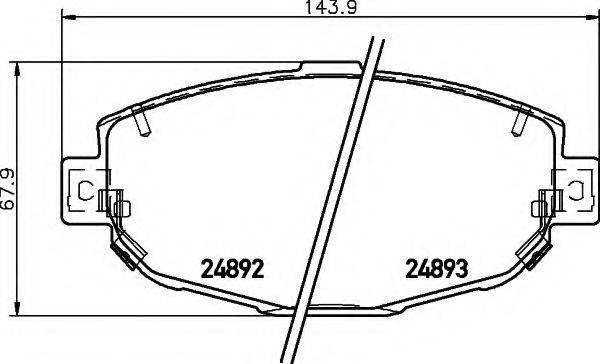 LEXUS 4659028010 Комплект гальмівних колодок, стоянкова гальмівна система