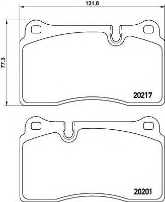 HELLA 20201 Комплект гальмівних колодок, дискове гальмо