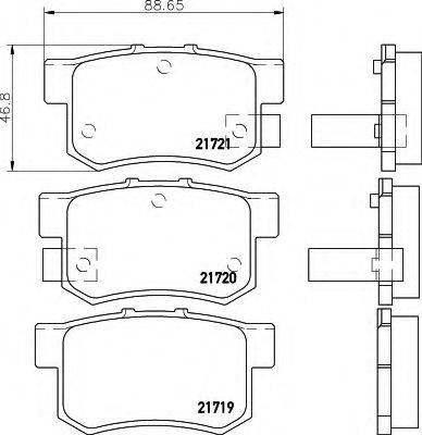 HELLA 21721 Комплект гальмівних колодок, дискове гальмо
