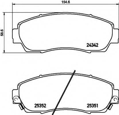 HELLA 25351 Комплект гальмівних колодок, дискове гальмо