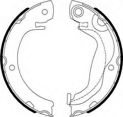 TOYOTA 044950F020 Комплект гальмівних колодок, стоянкова гальмівна система