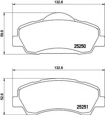 HELLA 25251 Комплект гальмівних колодок, дискове гальмо