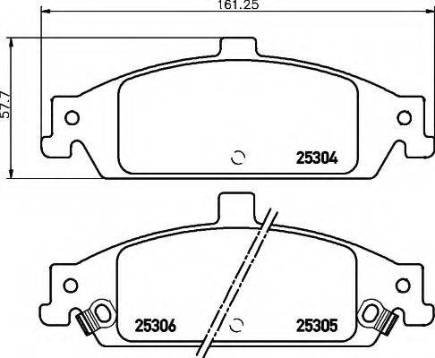 HELLA 25306 Комплект гальмівних колодок, дискове гальмо