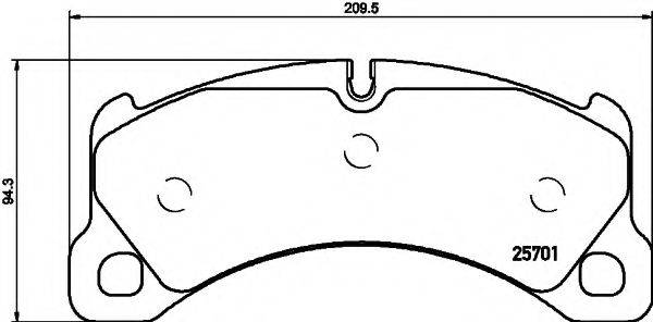 HELLA 25701 Комплект гальмівних колодок, дискове гальмо