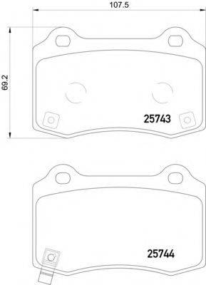 HELLA 25743 Комплект гальмівних колодок, дискове гальмо
