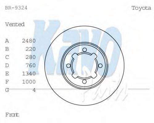 KAWE 37455 гальмівний диск
