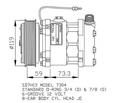 SANDEN 7304 Компресор, кондиціонер