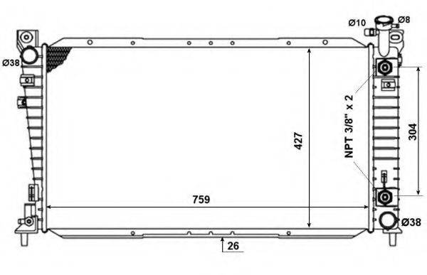 NRF 50334 Радіатор, охолодження двигуна