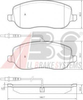 A.B.S. P23090 Комплект гальмівних колодок, дискове гальмо