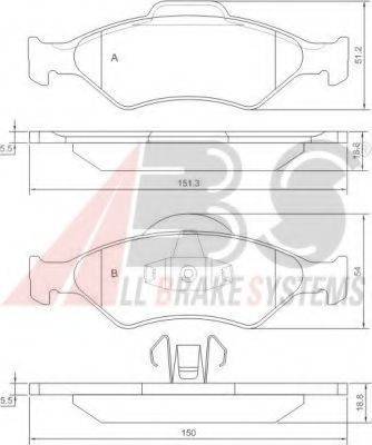 A.B.S. P24054 Комплект гальмівних колодок, дискове гальмо