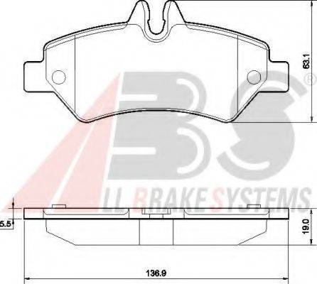 A.B.S. P50084 Комплект гальмівних колодок, дискове гальмо