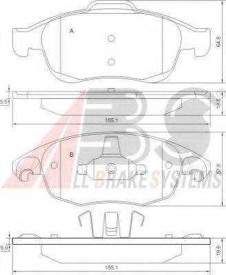 A.B.S. P61083 Комплект гальмівних колодок, дискове гальмо
