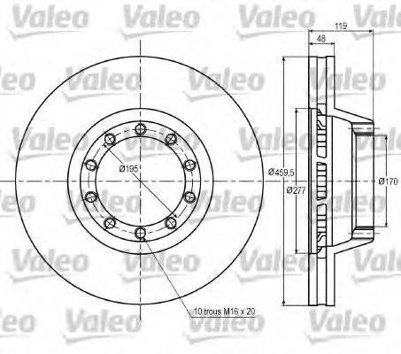 VALEO 187001 гальмівний диск