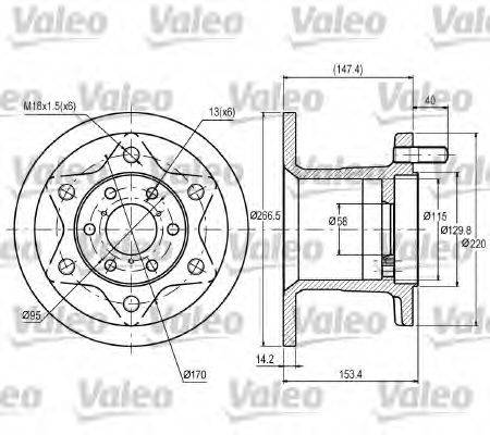 VALEO DF053 гальмівний диск