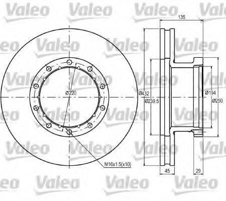 VALEO 187054 гальмівний диск