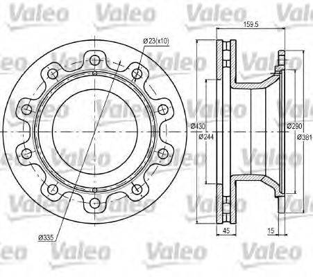 VALEO 187057 гальмівний диск