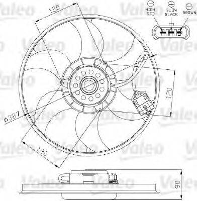 VAUXHALL 9129965 Вентилятор, охолодження двигуна