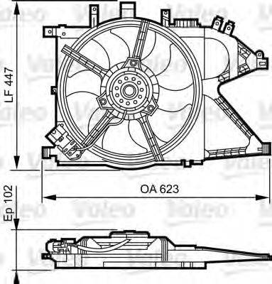 VAUXHALL 24421234 Вентилятор, охолодження двигуна