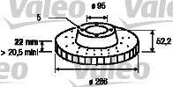 VALEO 186618 гальмівний диск