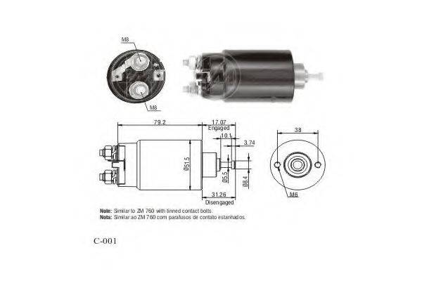 ERA F4CU-11000-BA Тягове реле, стартер