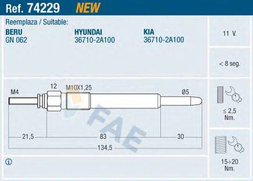 LUCAS CAV LP113 Свічка розжарювання