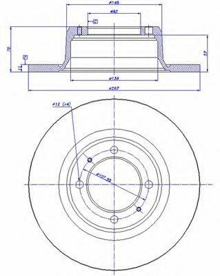 CAR BS 7155 гальмівний диск