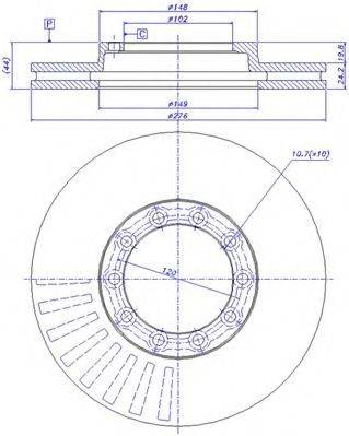 CAR R1421V гальмівний диск
