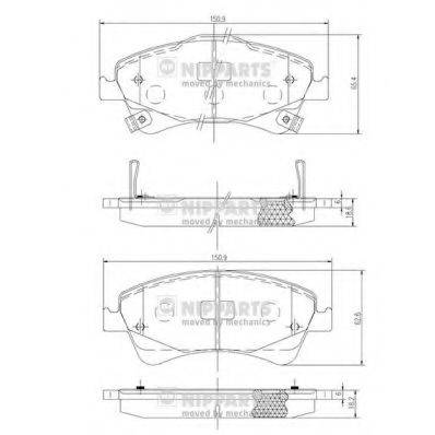 NIPPARTS J3602123 Комплект гальмівних колодок, дискове гальмо