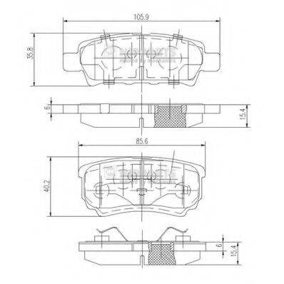 NIPPARTS J3615014 Комплект гальмівних колодок, дискове гальмо