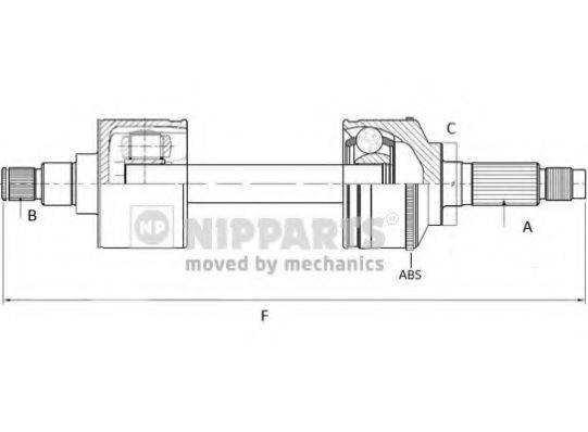 BLUE PRINT ADG089122 Приводний вал