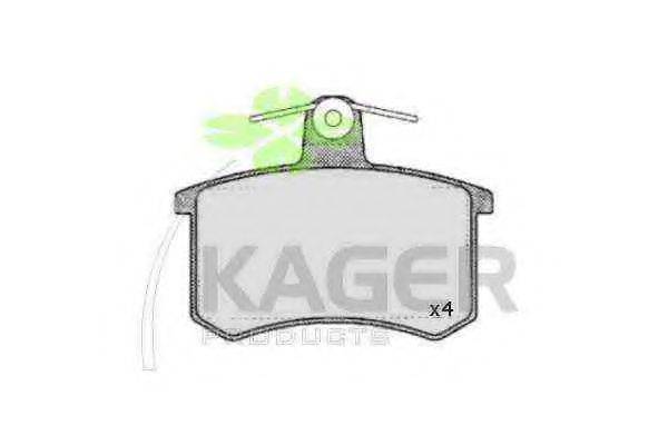 KAGER 350413 Комплект гальмівних колодок, дискове гальмо