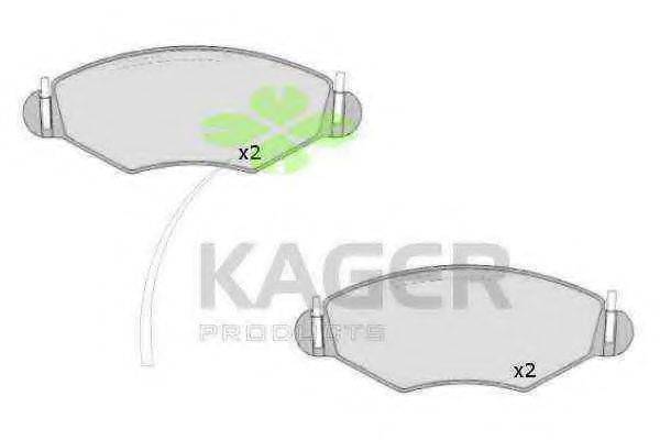 KAGER 23598 Комплект гальмівних колодок, дискове гальмо