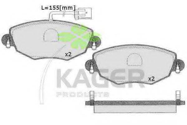 KAGER 23322 Комплект гальмівних колодок, дискове гальмо
