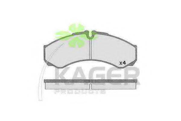 KAGER 29121 Комплект гальмівних колодок, дискове гальмо